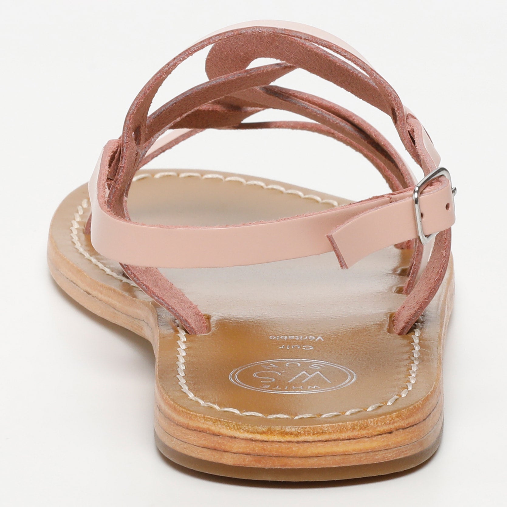 TONOSI sandales en cuir rose