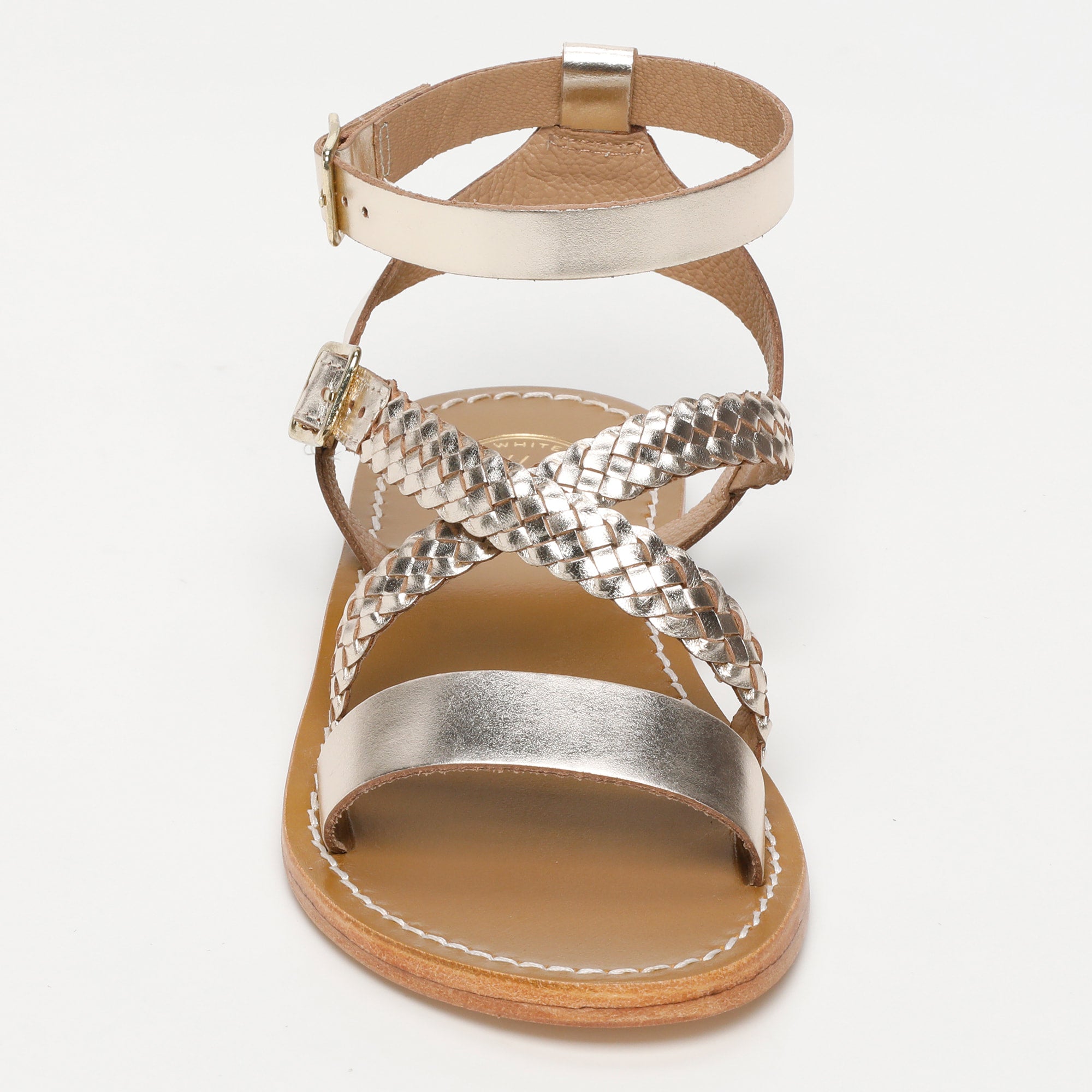 PALMIRA sandales bracelet de cheville tresse en cuir or