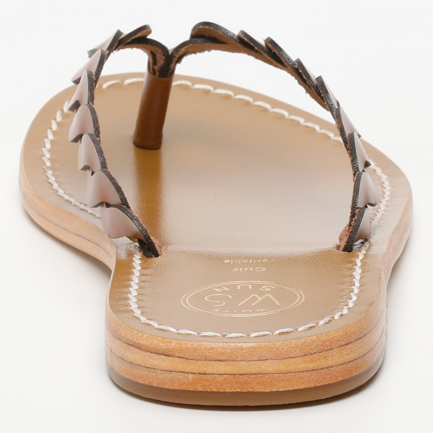 NEFELA mules entre doigt en cuir camel