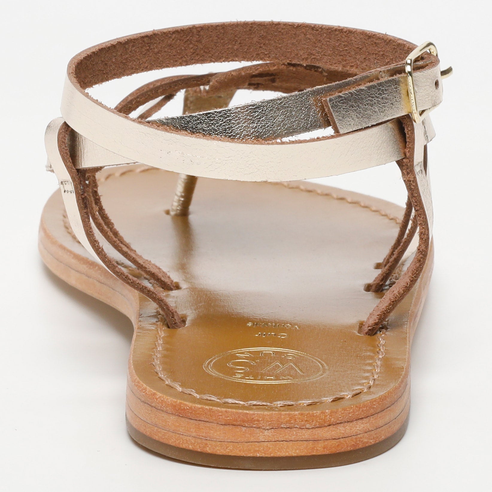 MAIA sandales spartiates entre doigt en cuir or