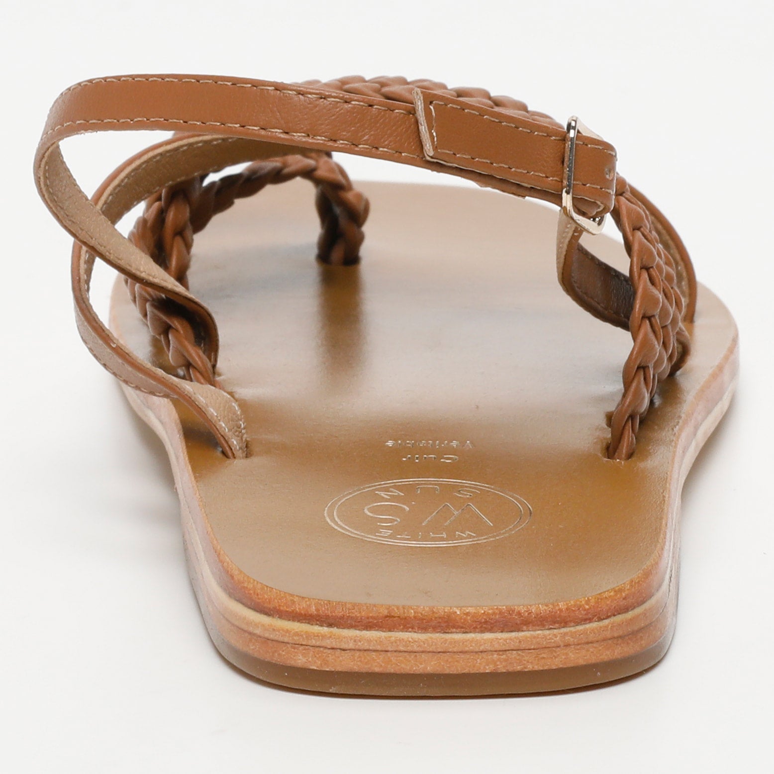 ASCAN sandales entre doigt tresse en cuir camel