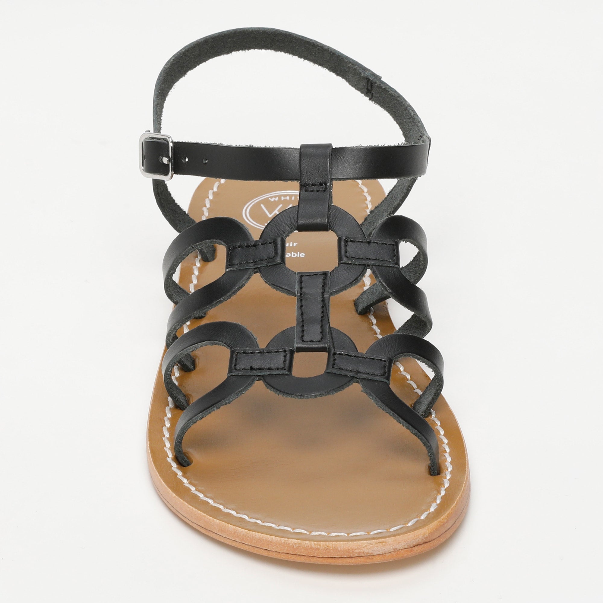 IMENI sandales en cuir noir
