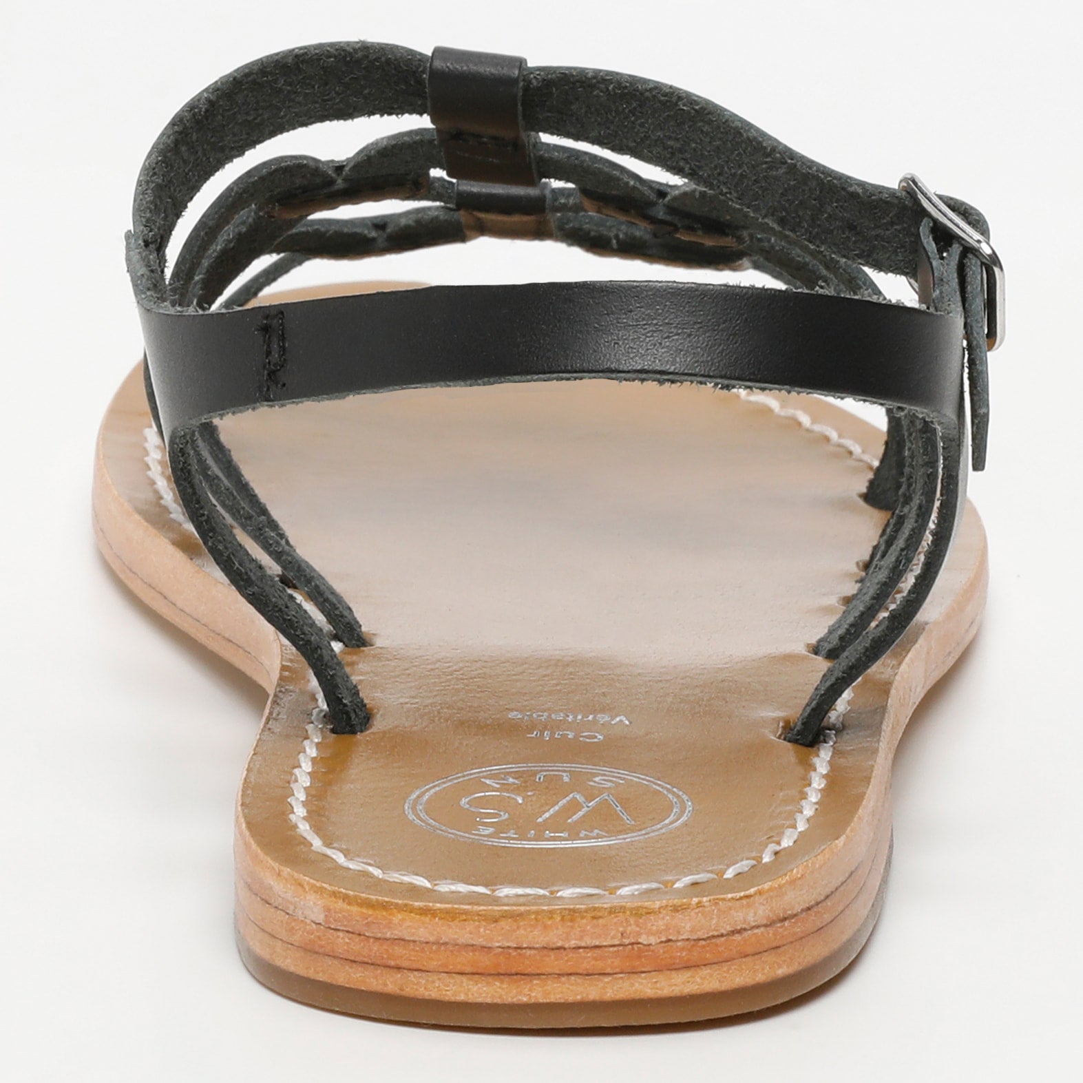 IMENI sandales en cuir noir