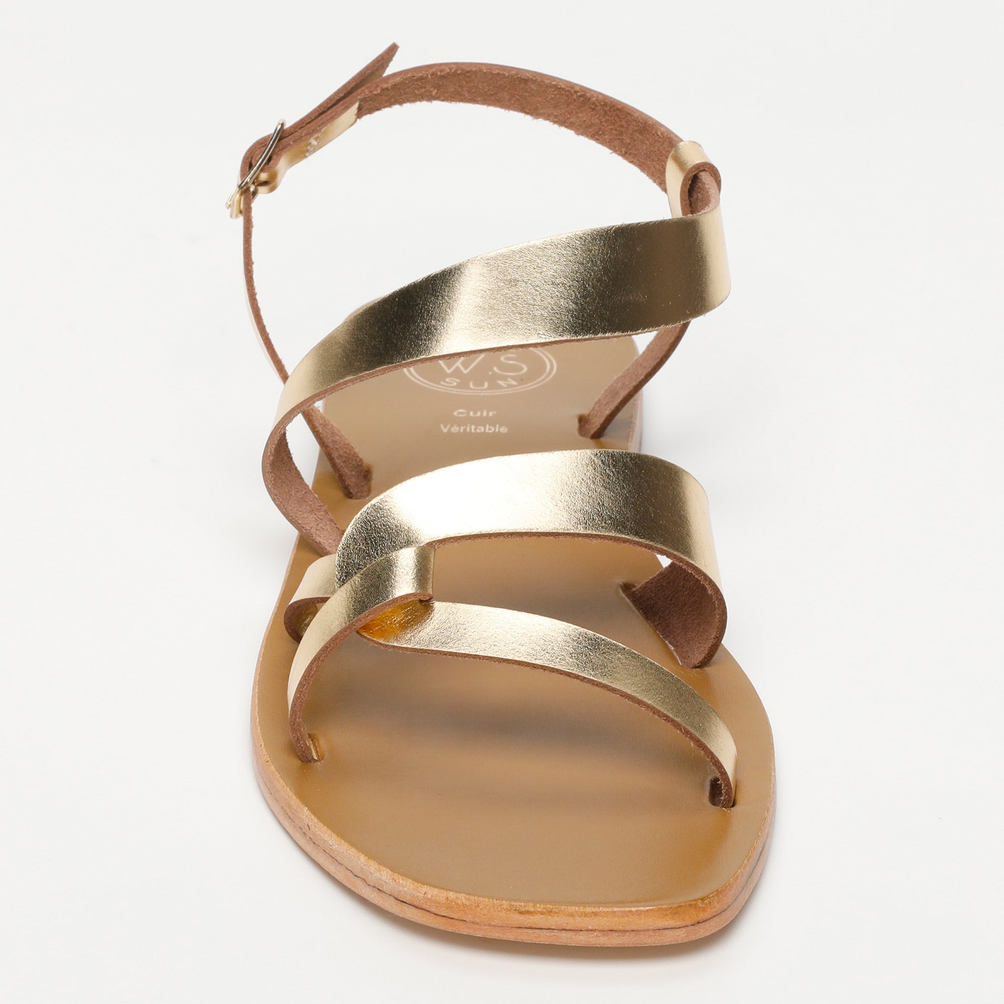 OPIO sandales en cuir or foncé