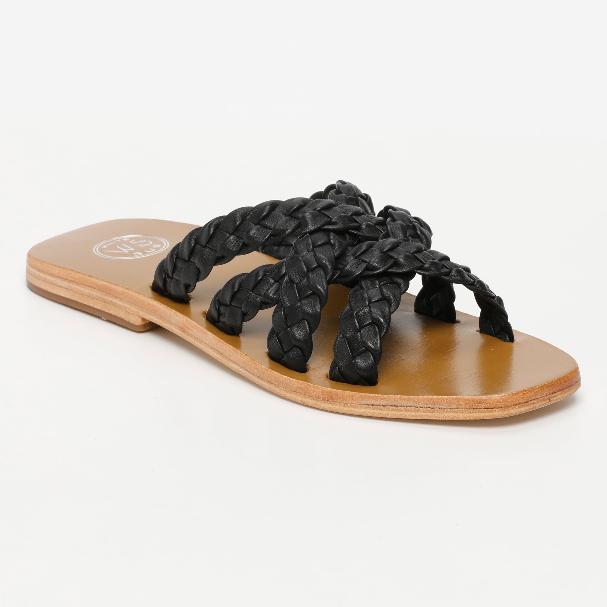 LUZZARA mules tresse en cuir noir