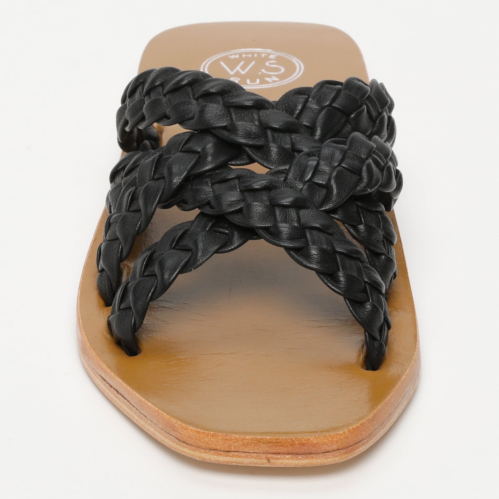 LUZZARA mules tresse en cuir noir