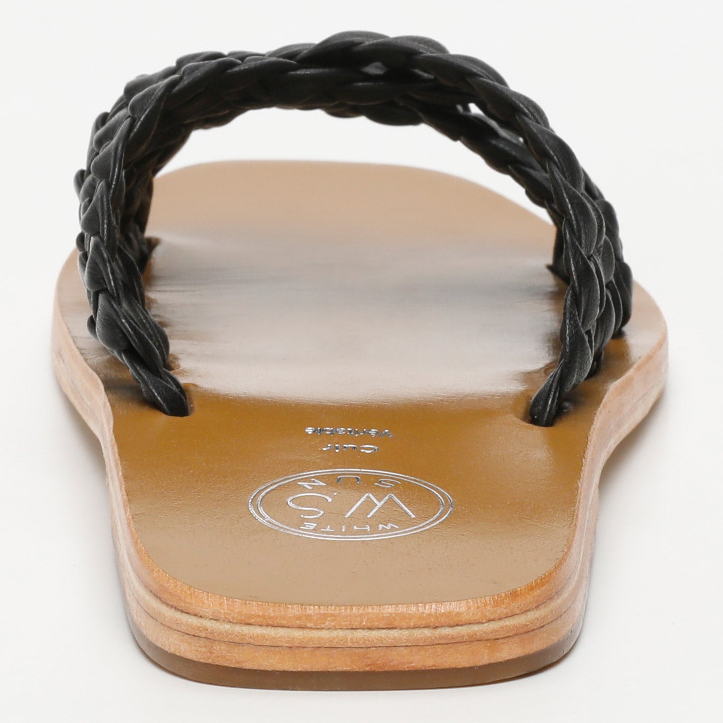 LUZZARA mules tresse en cuir noir