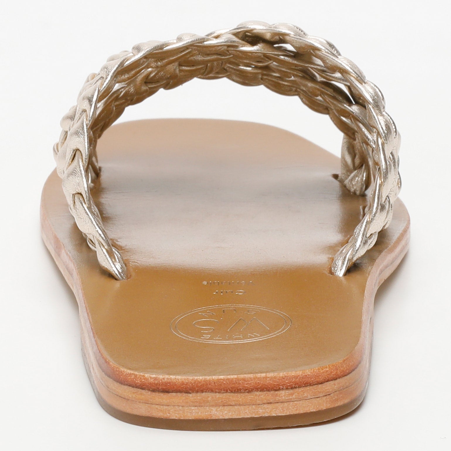 LUZZARA mules tresse en cuir platine