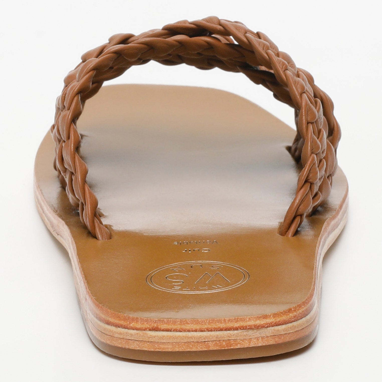 LUZZARA mules tresse en cuir camel