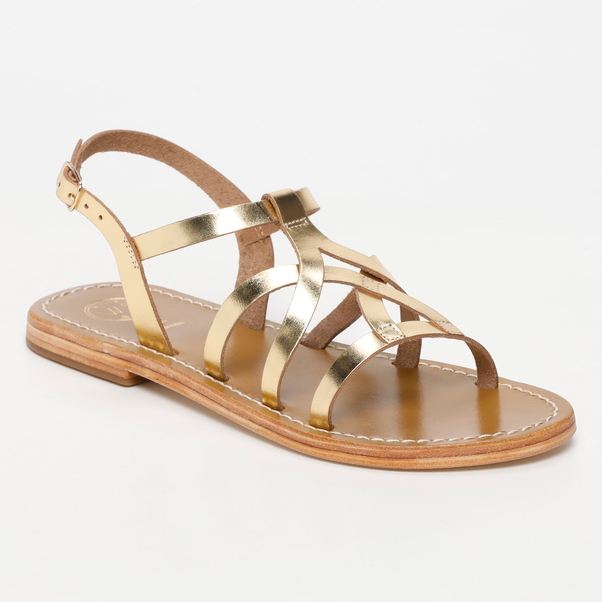 TIMISAORA sandales en cuir or foncé