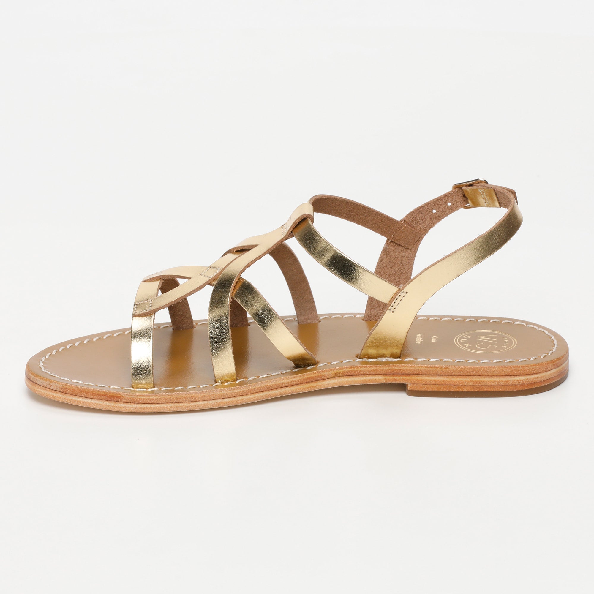 TIMISAORA sandales en cuir or foncé