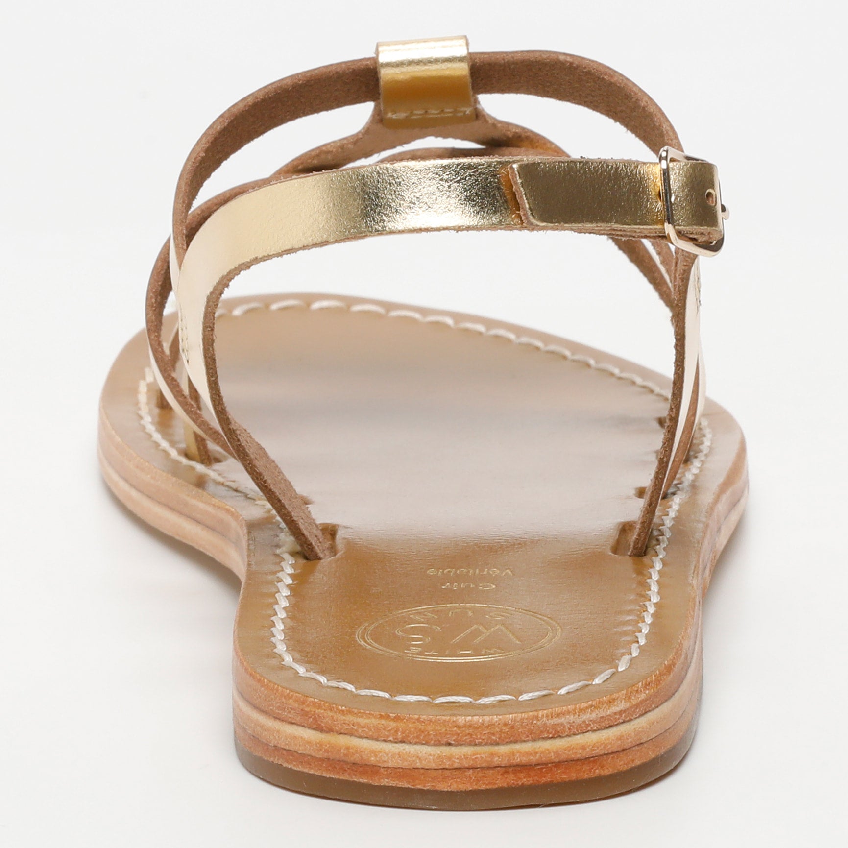 TIMISAORA sandales en cuir or foncé