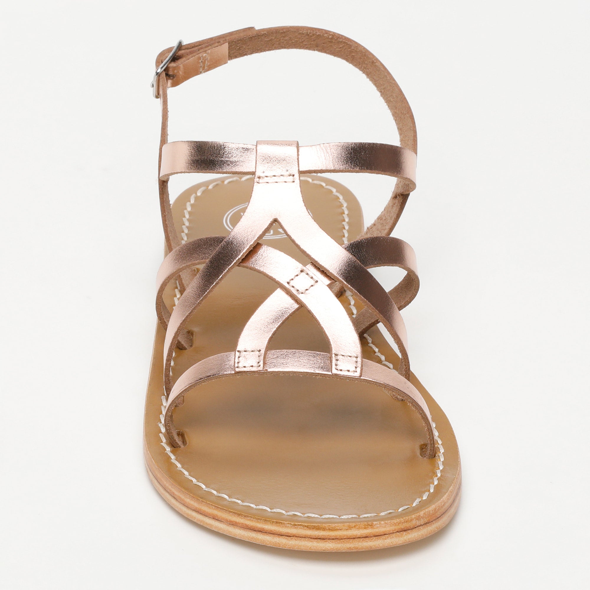 TIMISAORA sandales en cuir or rose