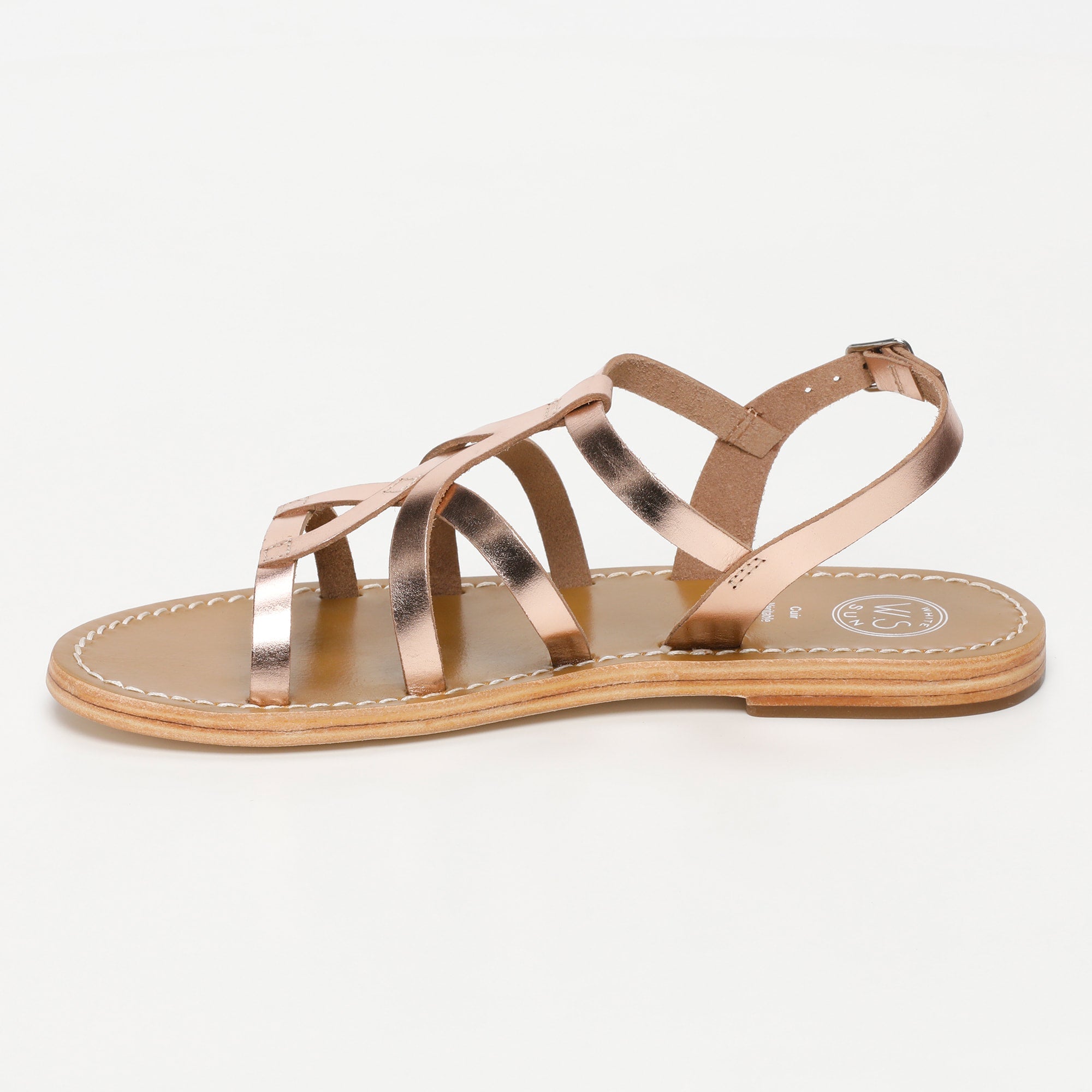 TIMISAORA sandales en cuir or rose
