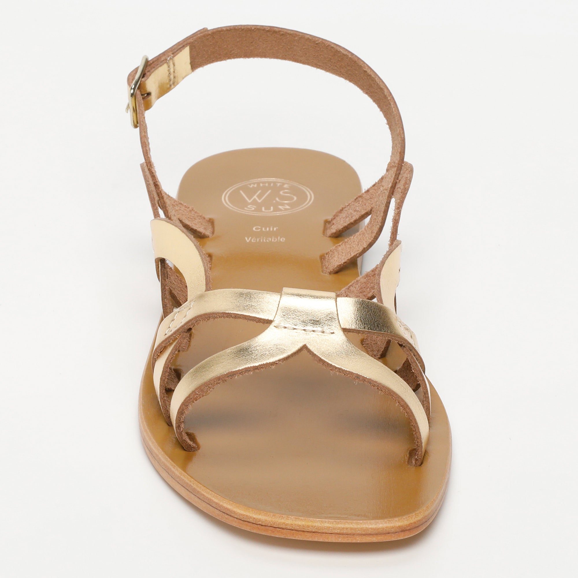 SAYLA sandales en cuir or foncé