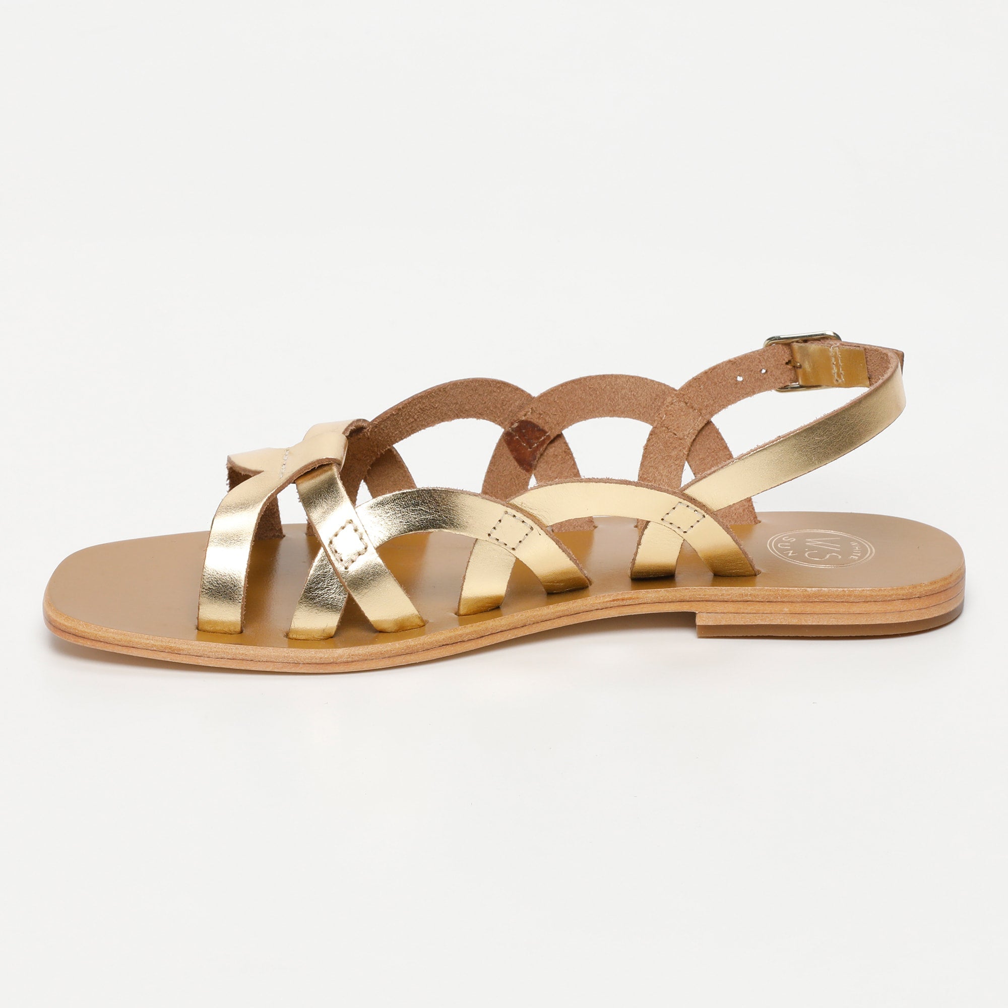 SAYLA sandales en cuir or foncé