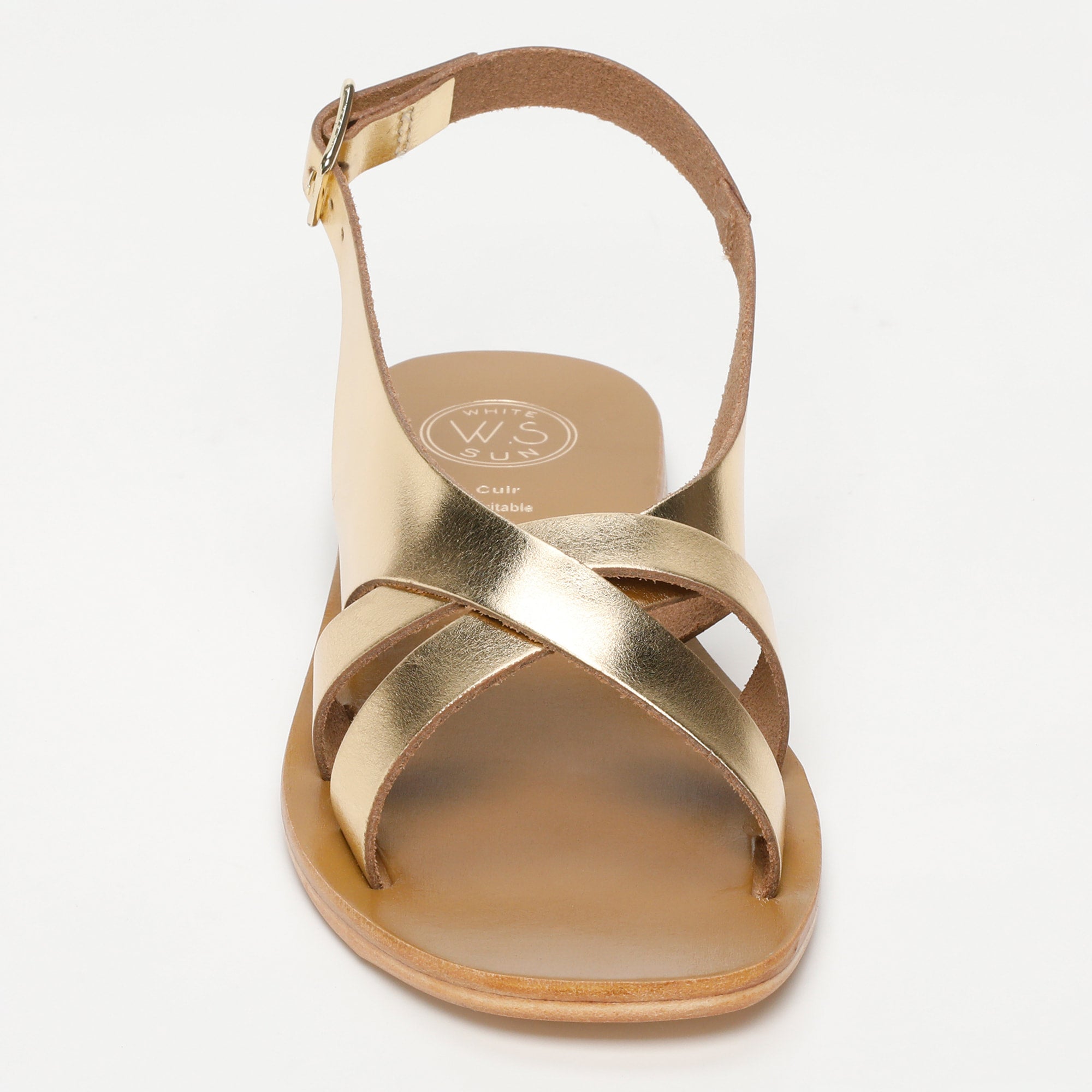 SAMPAYA sandales en cuir or foncé