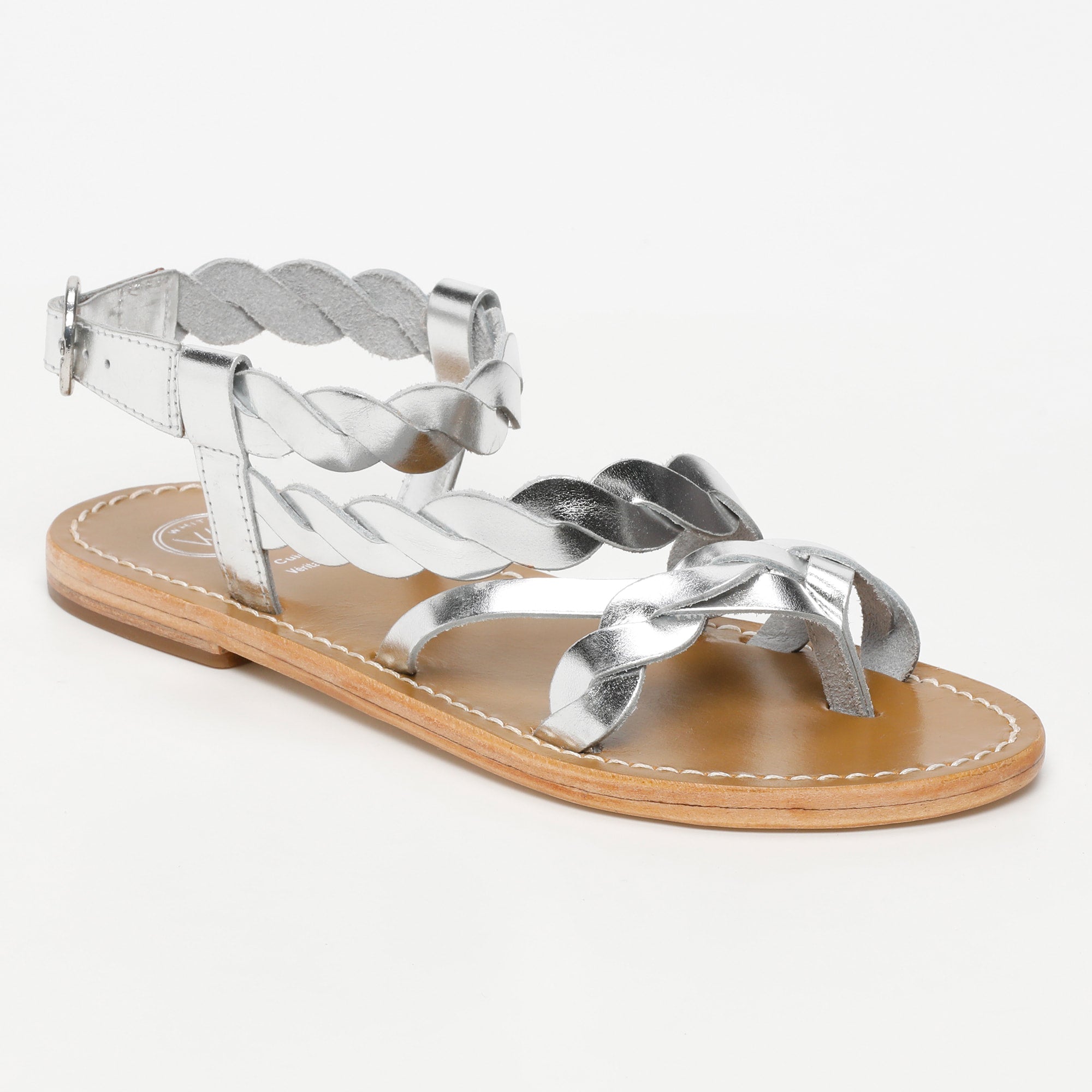 ALAMOSA sandales entre doigt en cuir argent