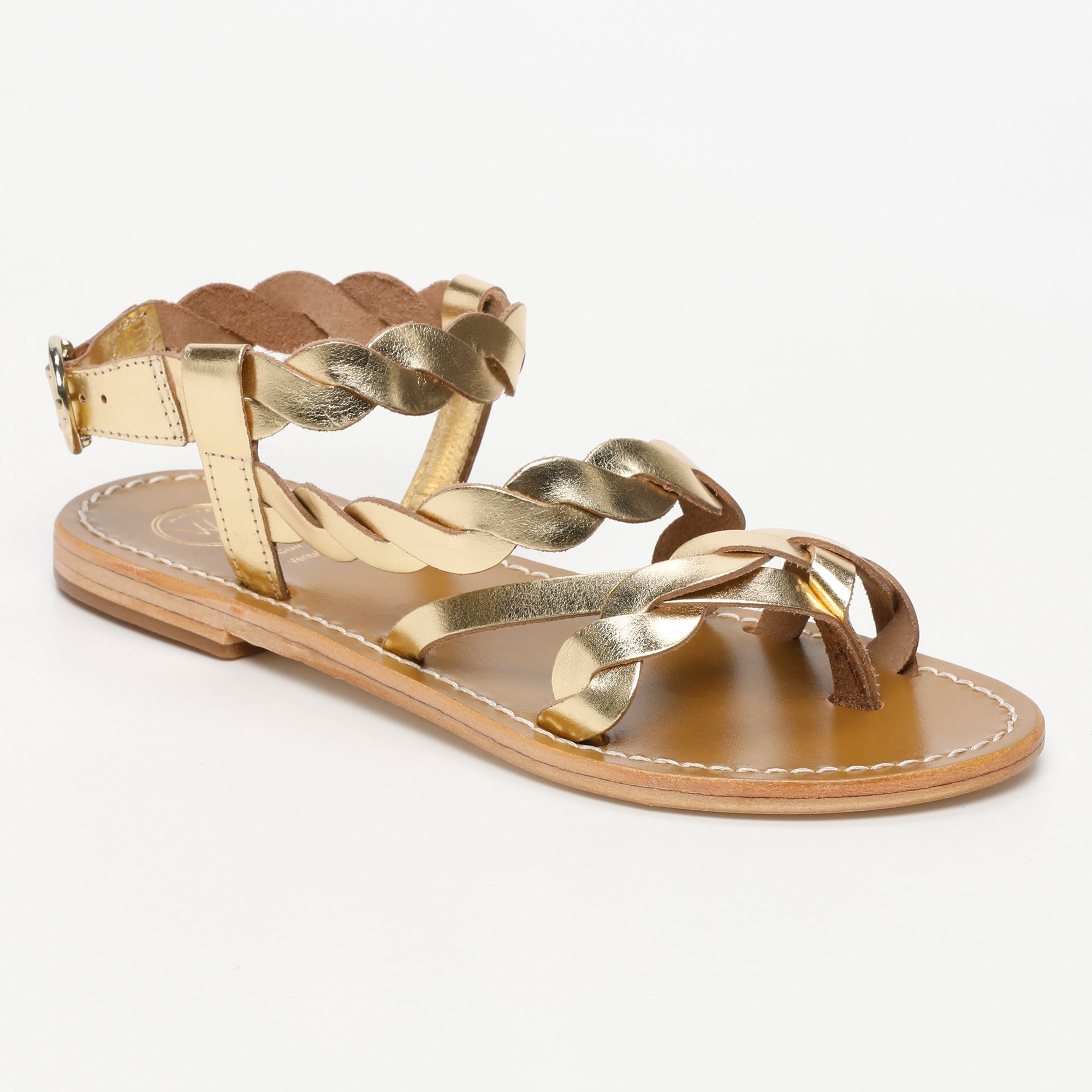 ALAMOSA sandales entre doigt en cuir or foncé
