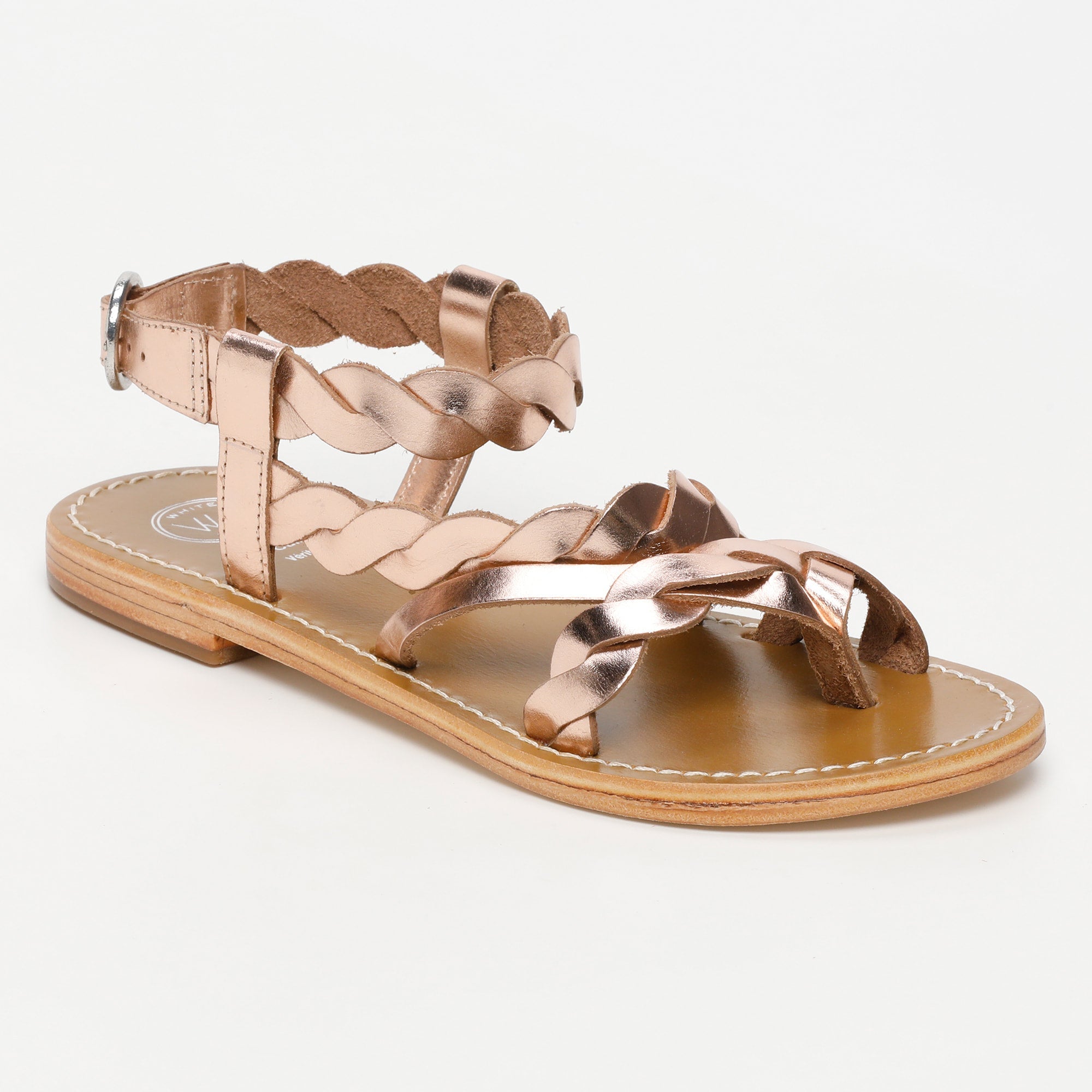ALAMOSA sandales entre doigt en cuir or rose