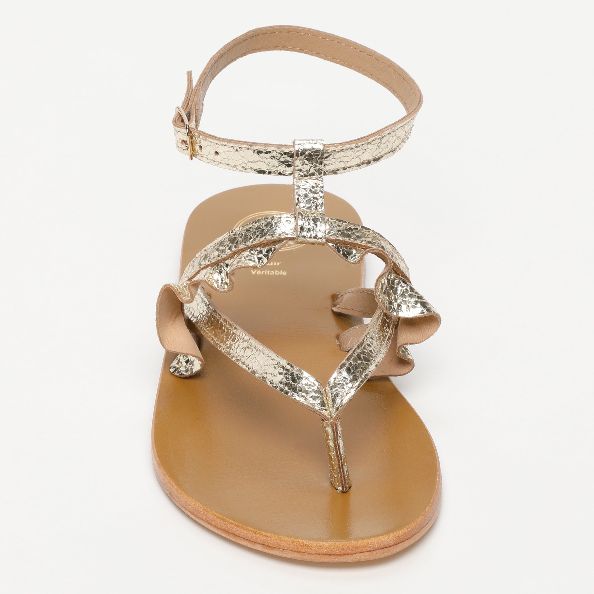 ONIDA sandales entre doigt en cuir or