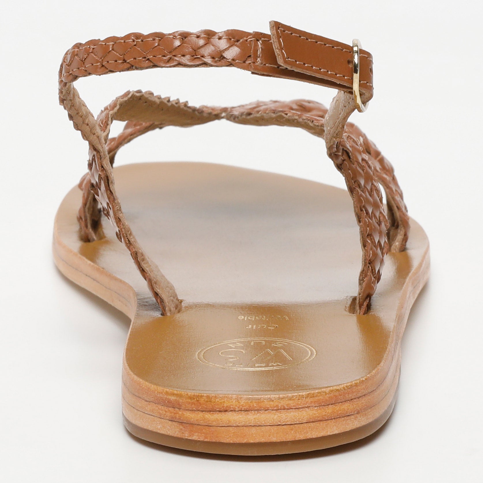 KATY sandales tresse en cuir camel