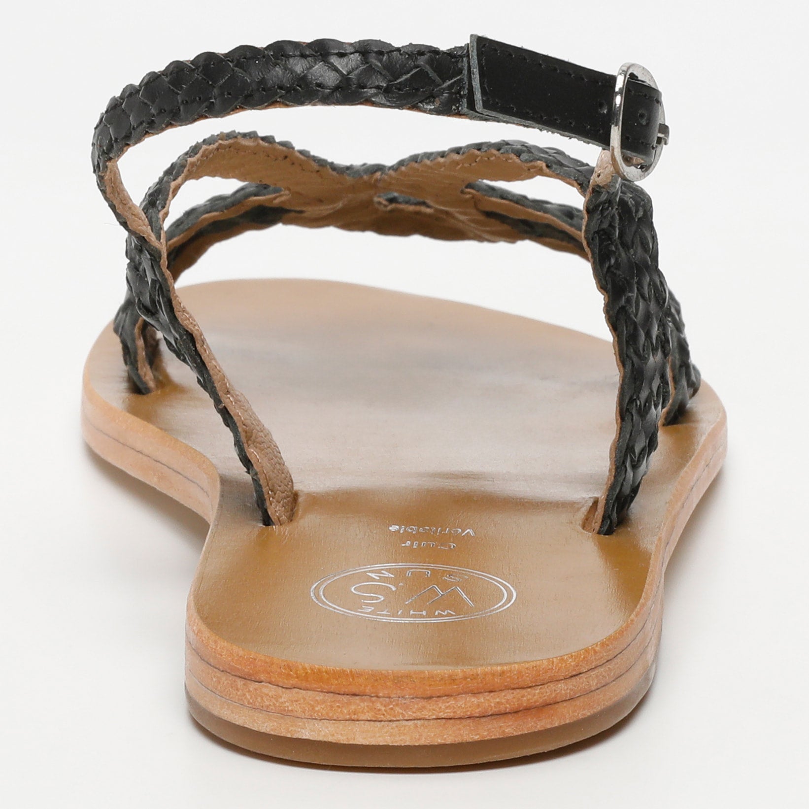 KATY sandales tresse en cuir noir