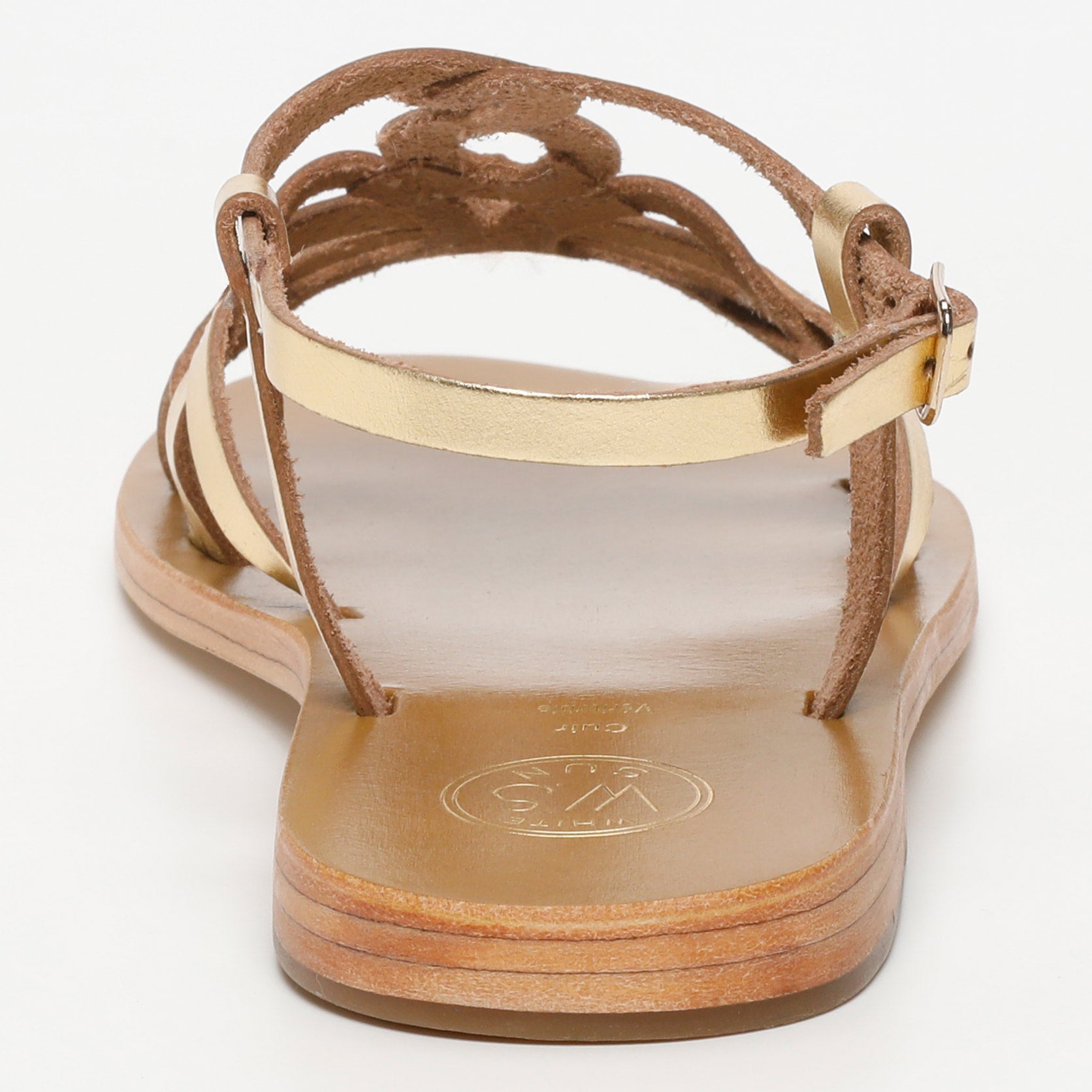 MARLENA sandales en cuir or foncé