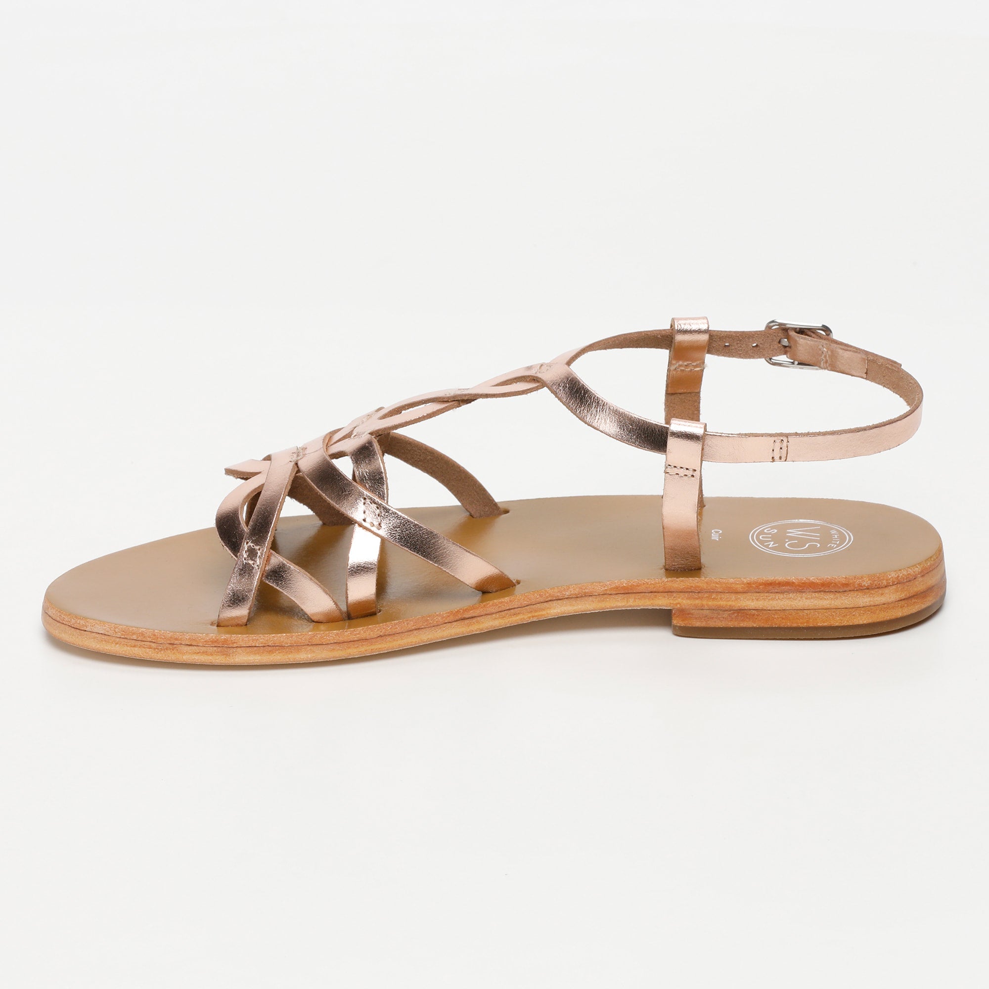 MARLENA sandales en cuir or rose