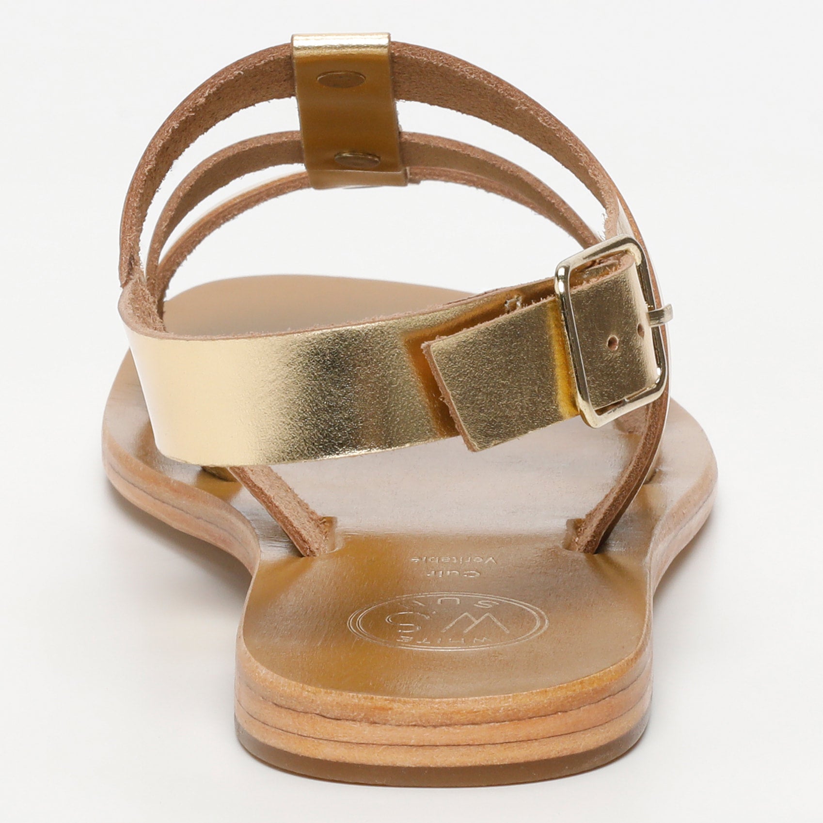 LIROLA sandales spartiates en cuir or foncé