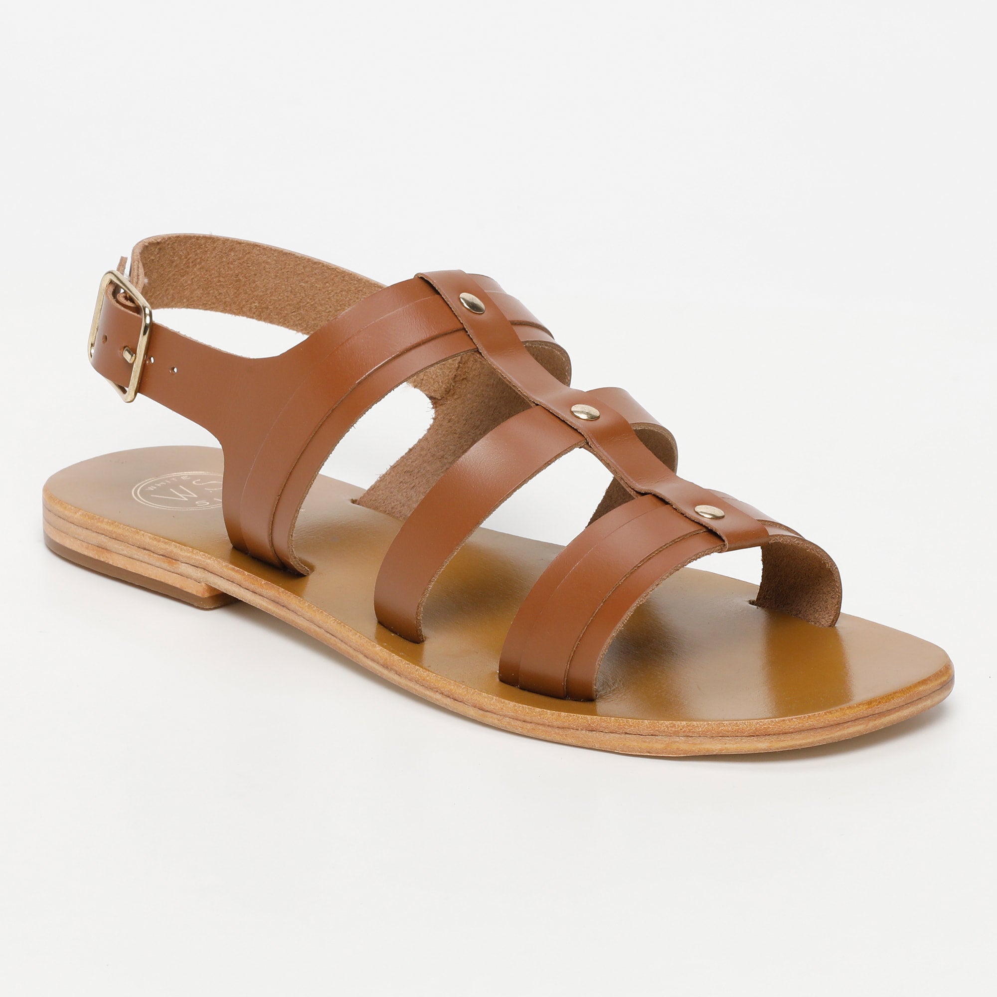 LIROLA sandales spartiates en cuir camel