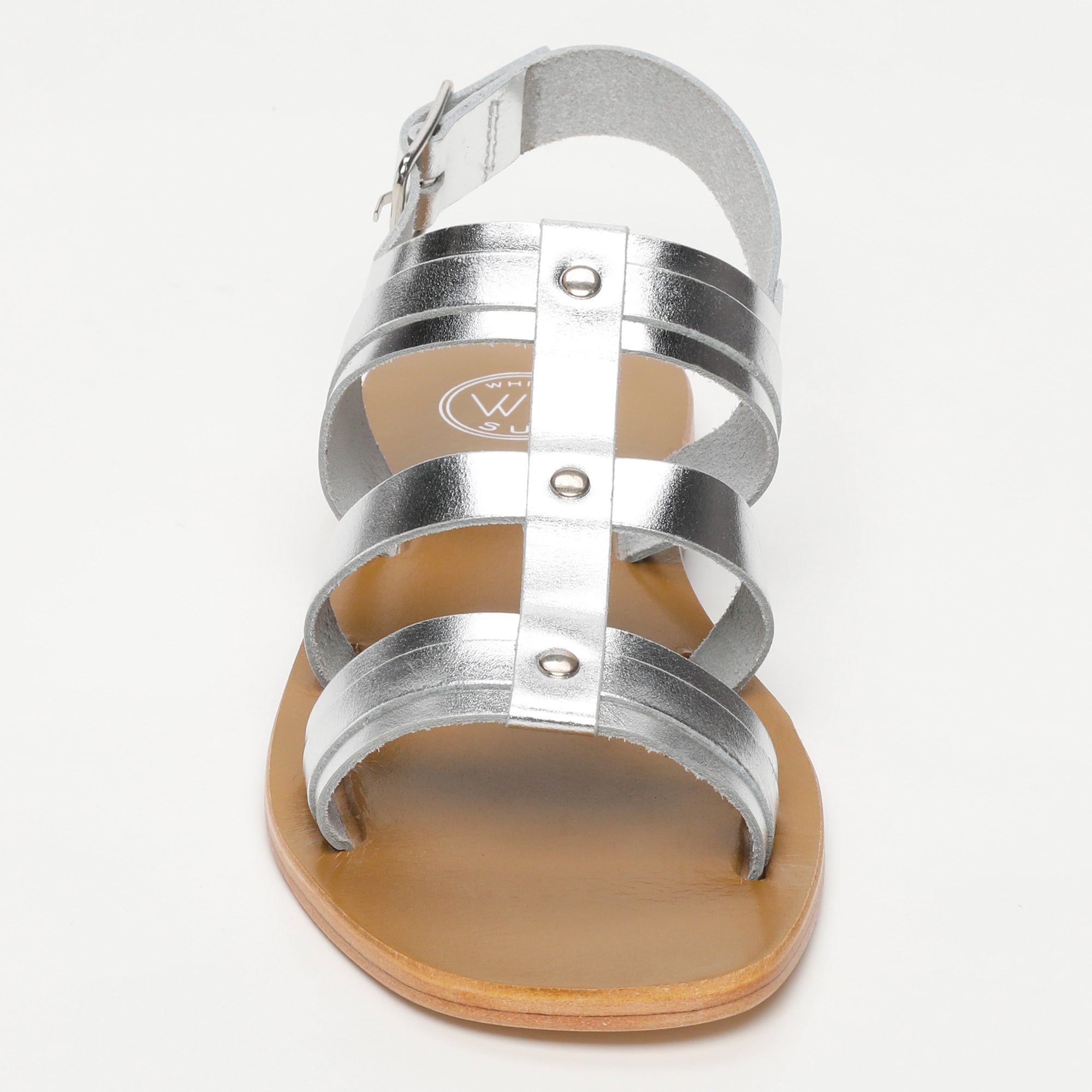 LIROLA sandales spartiates en cuir argent