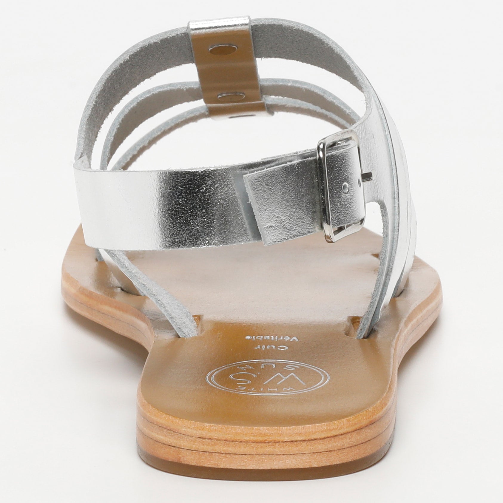 LIROLA sandales spartiates en cuir argent
