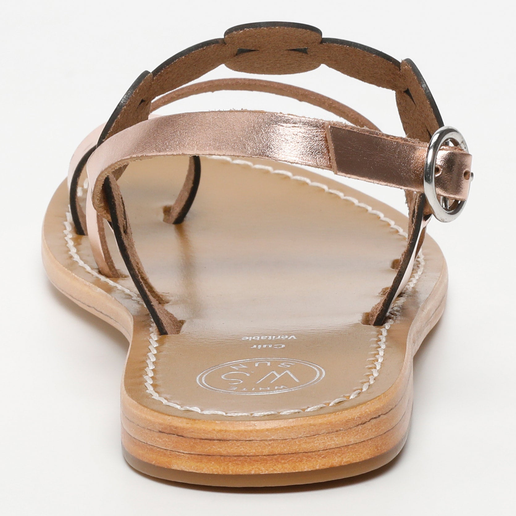 ALCUDIA sandales entre doigt fantaisie en cuir or rose