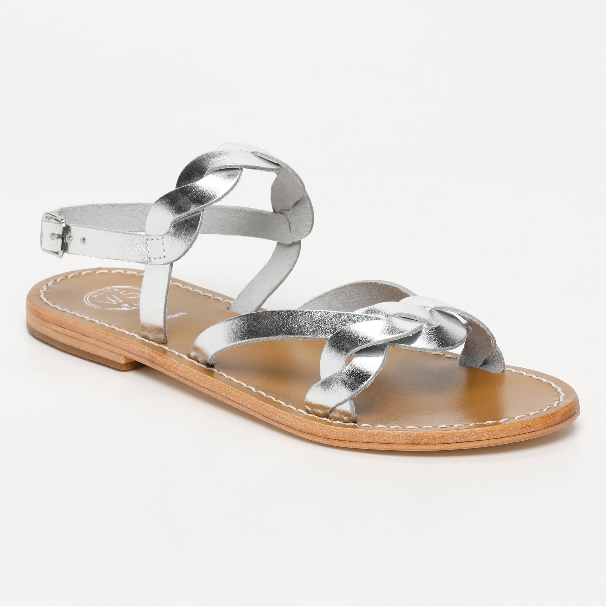 FARO sandales en cuir argent