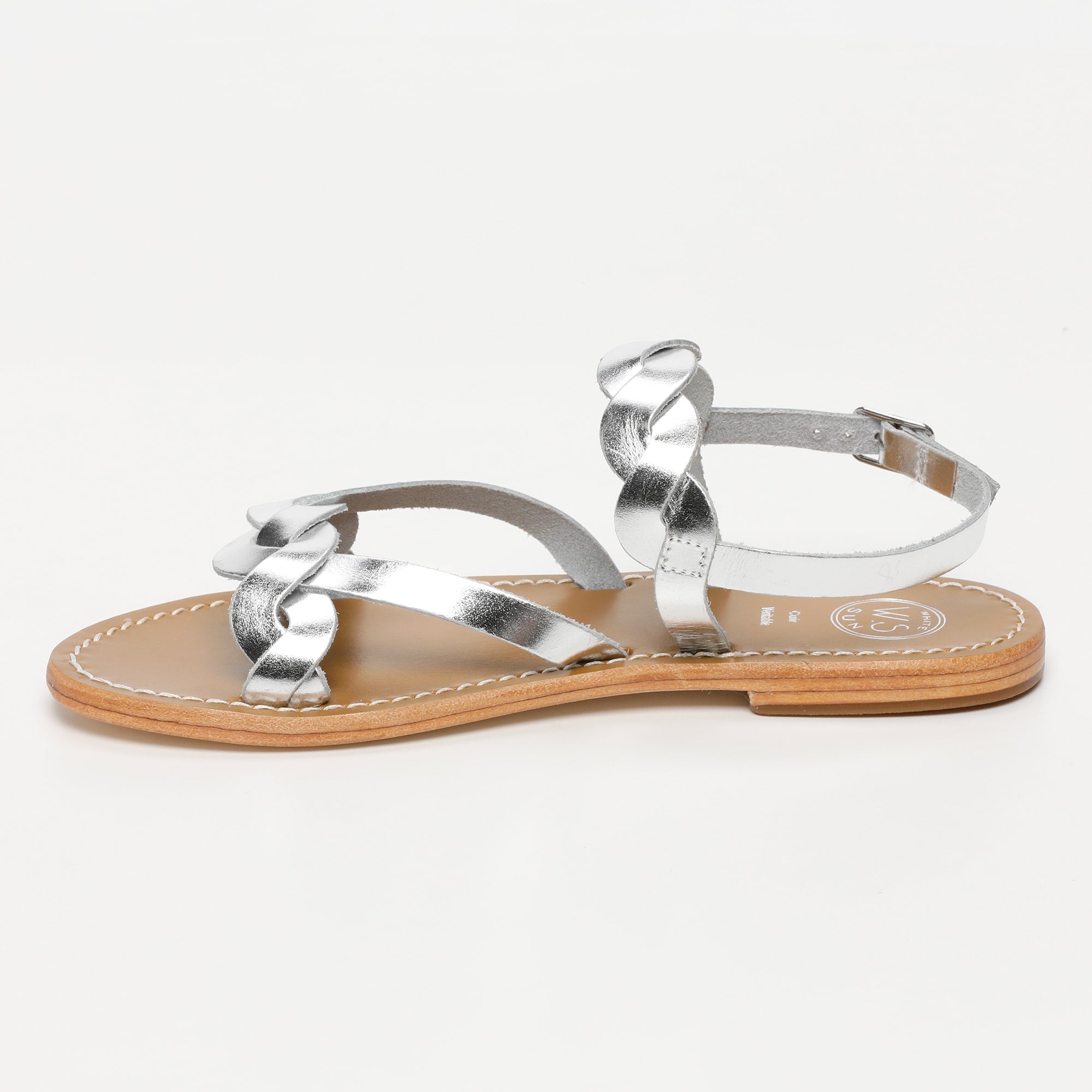 FARO sandales en cuir argent