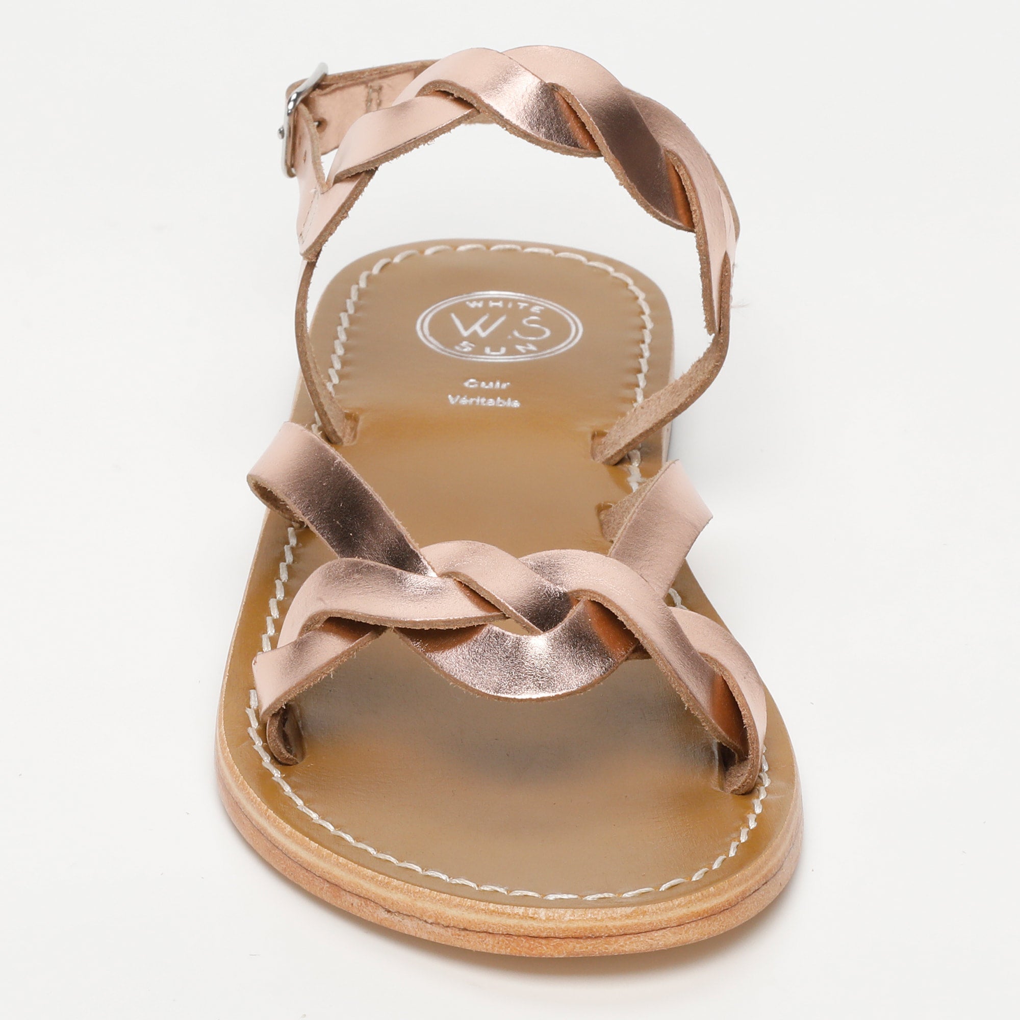 FARO sandales en cuir or rose