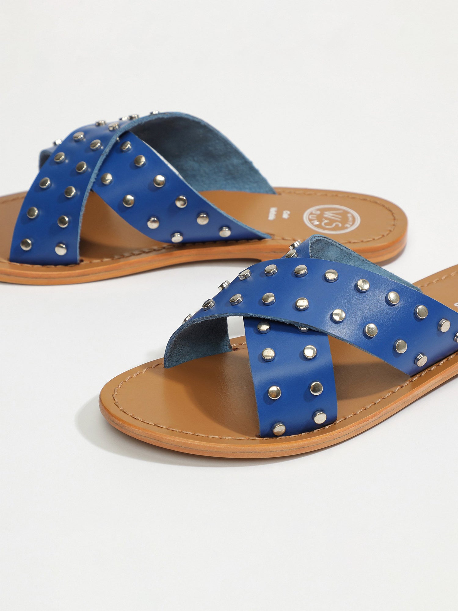 ILLETES sandales en cuir bleu électrique