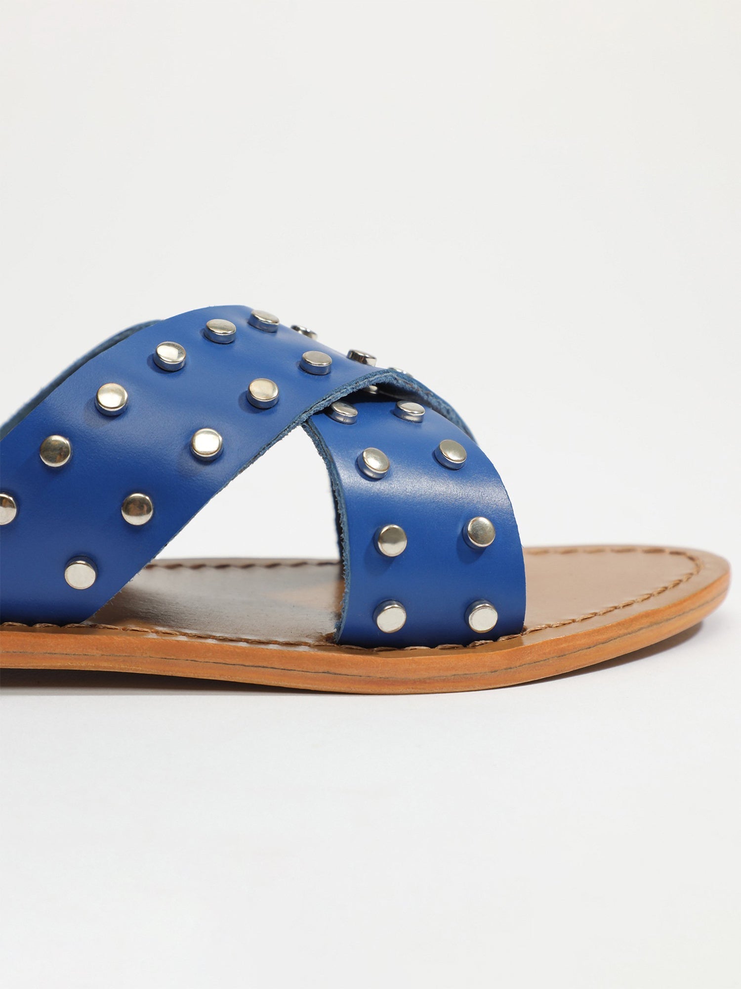 ILLETES sandales en cuir bleu électrique