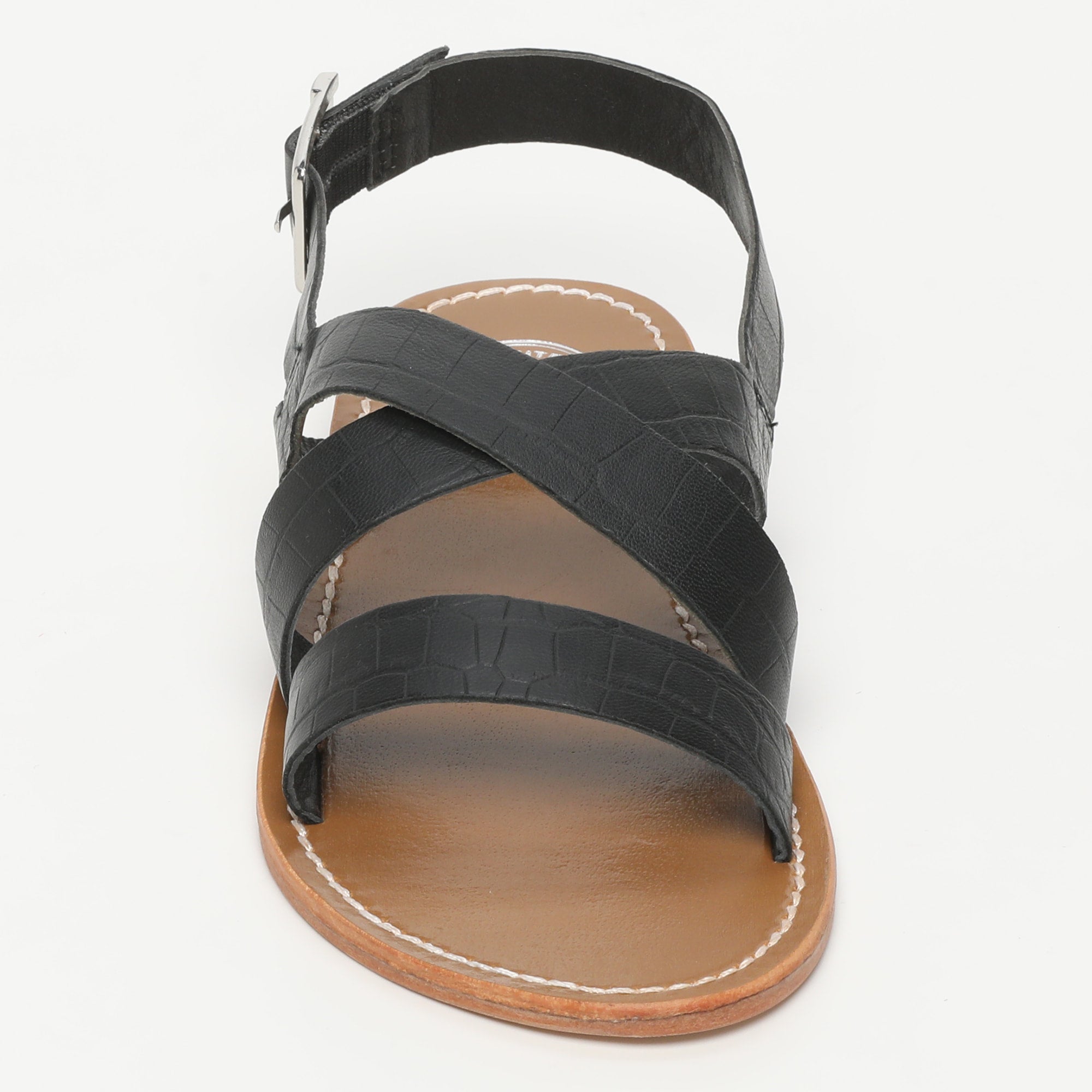 MARNEY sandales en cuir croco noir