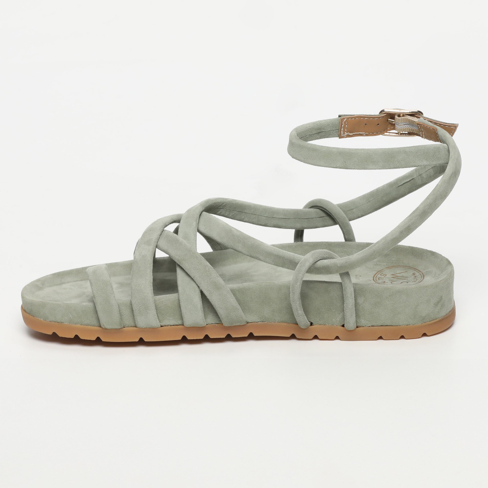 AVA sandales entre doigt en cuir kaki