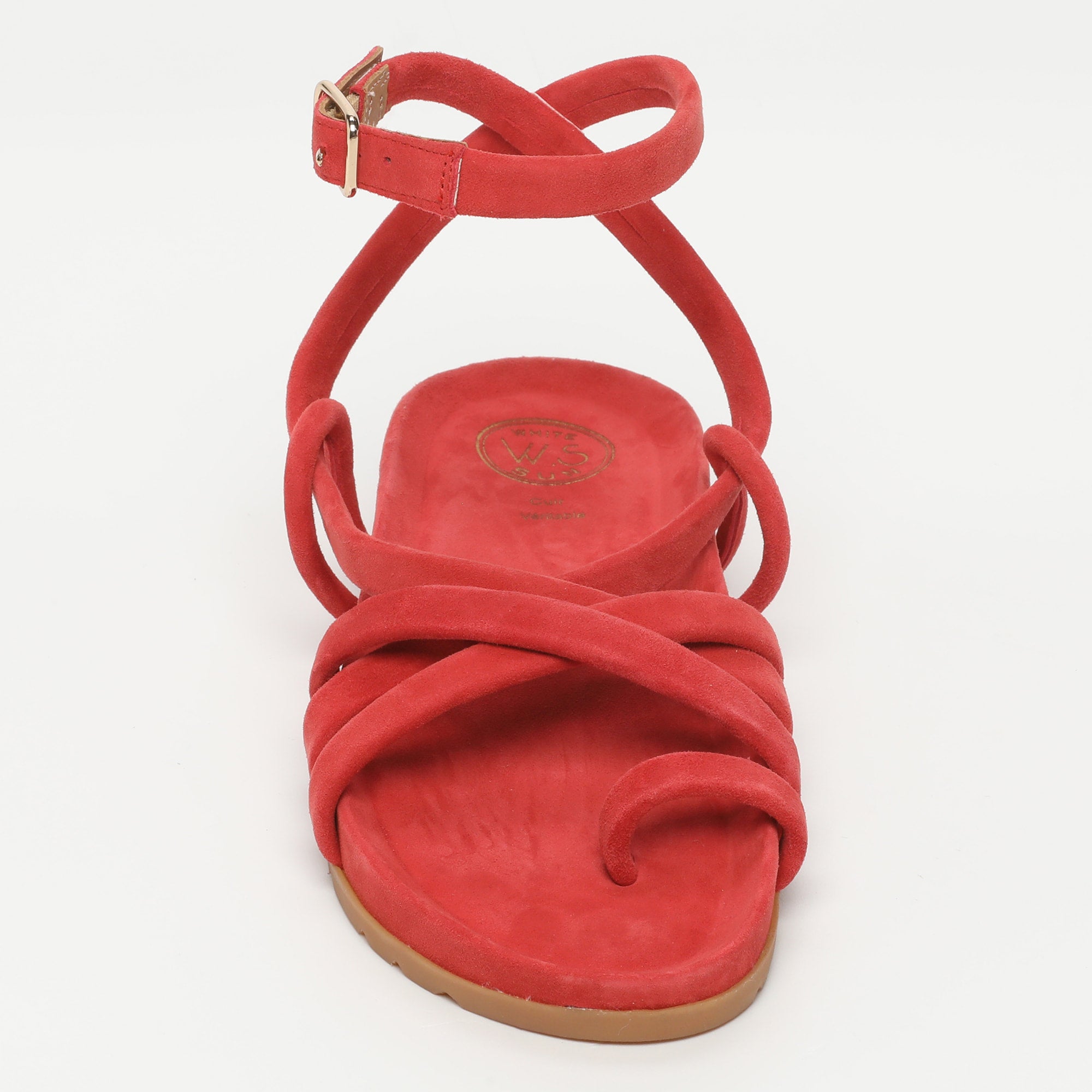 AVA sandales entre doigt en cuir fraise