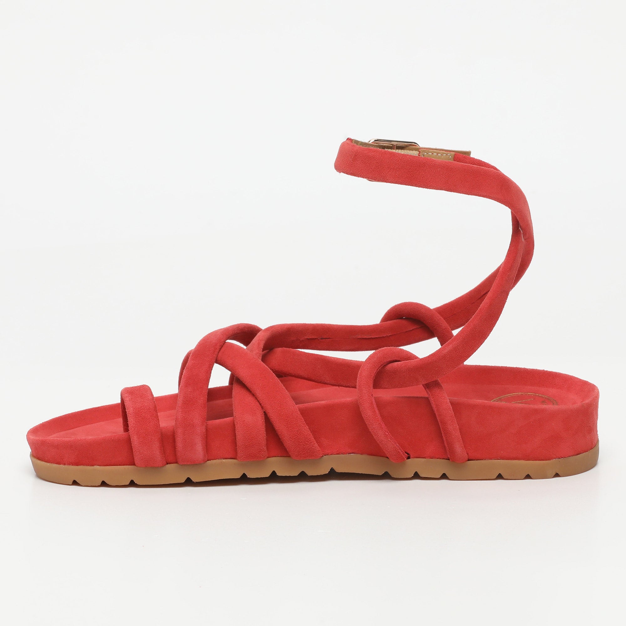 AVA sandales entre doigt en cuir fraise