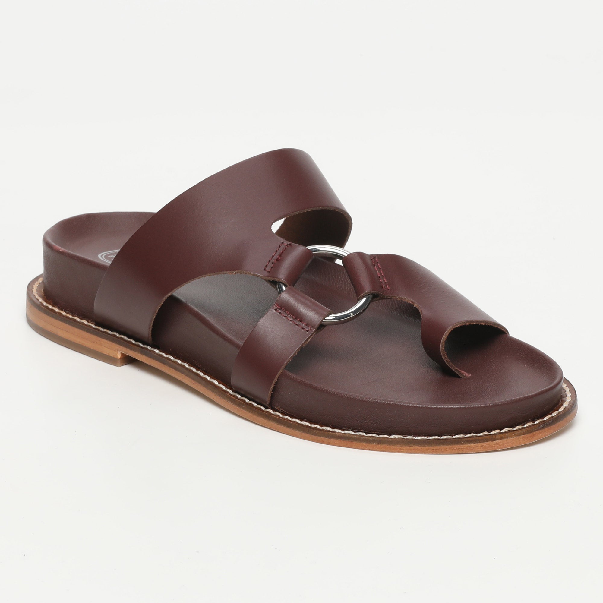 ACHADA mules entre doigt en cuir bordeaux