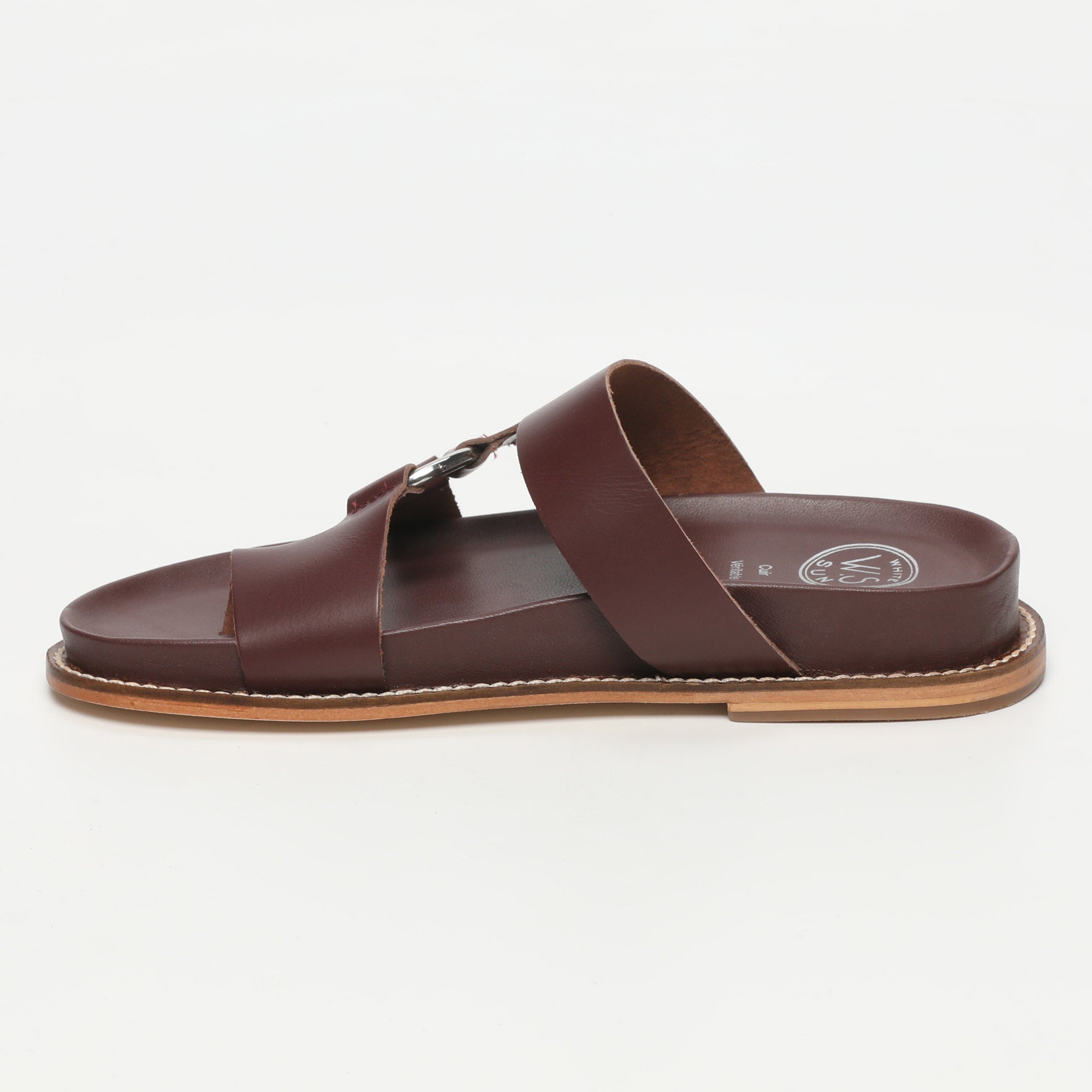 ACHADA mules entre doigt en cuir bordeaux