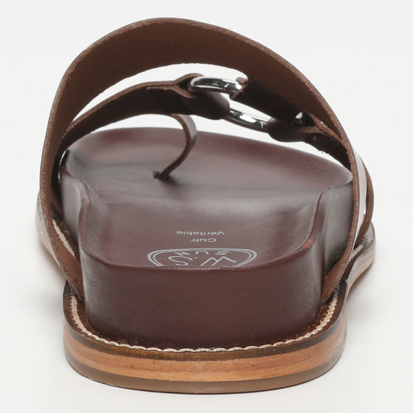 ACHADA mules entre doigt en cuir bordeaux