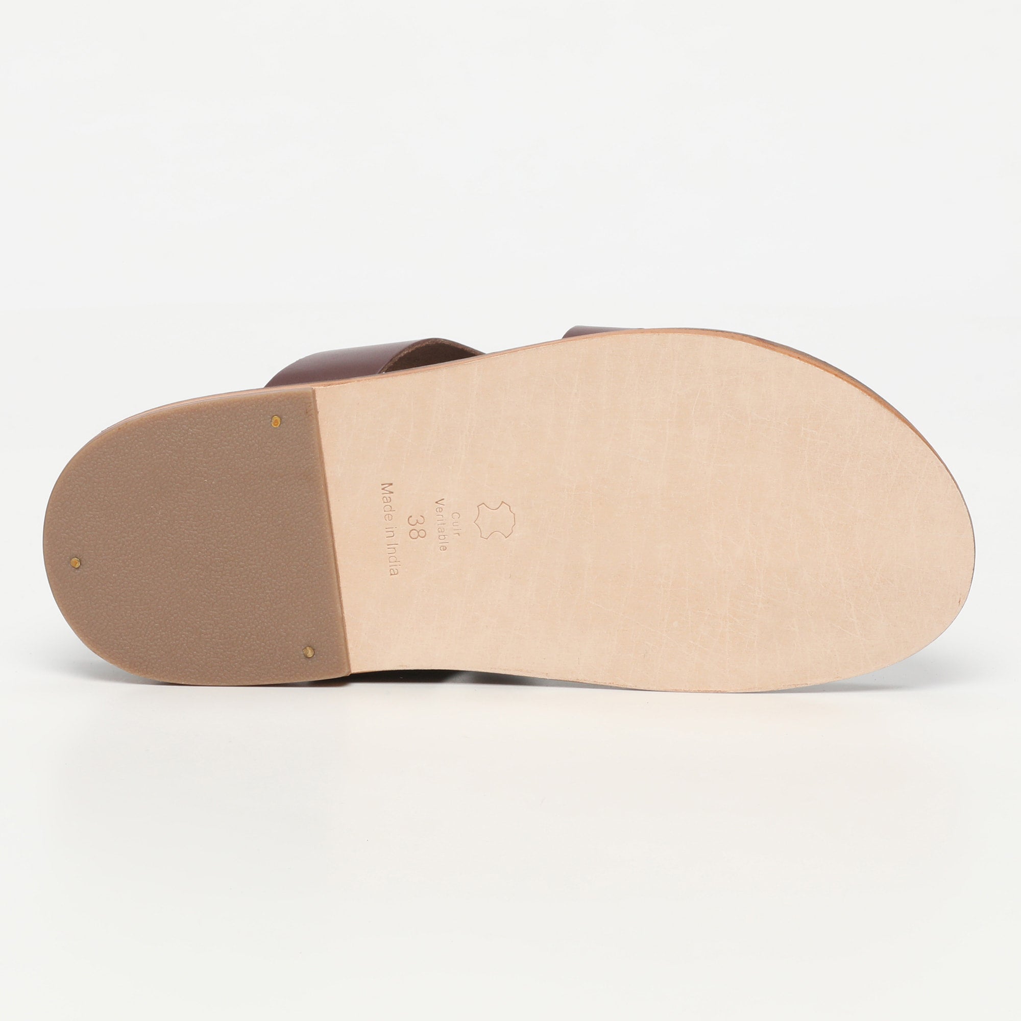 ACHADA mules entre doigt en cuir bordeaux