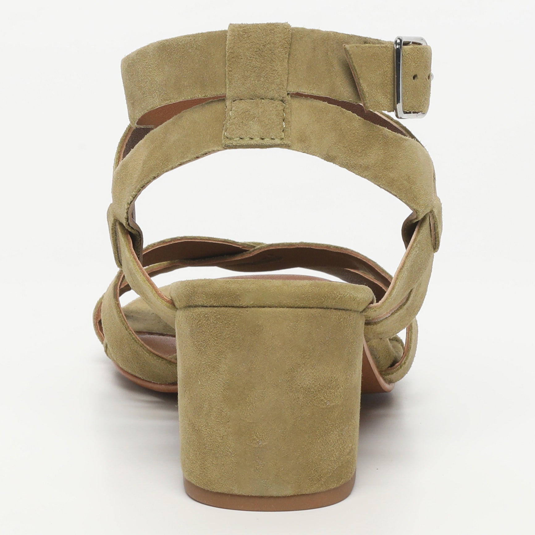 ANABA sandales talon en cuir olive