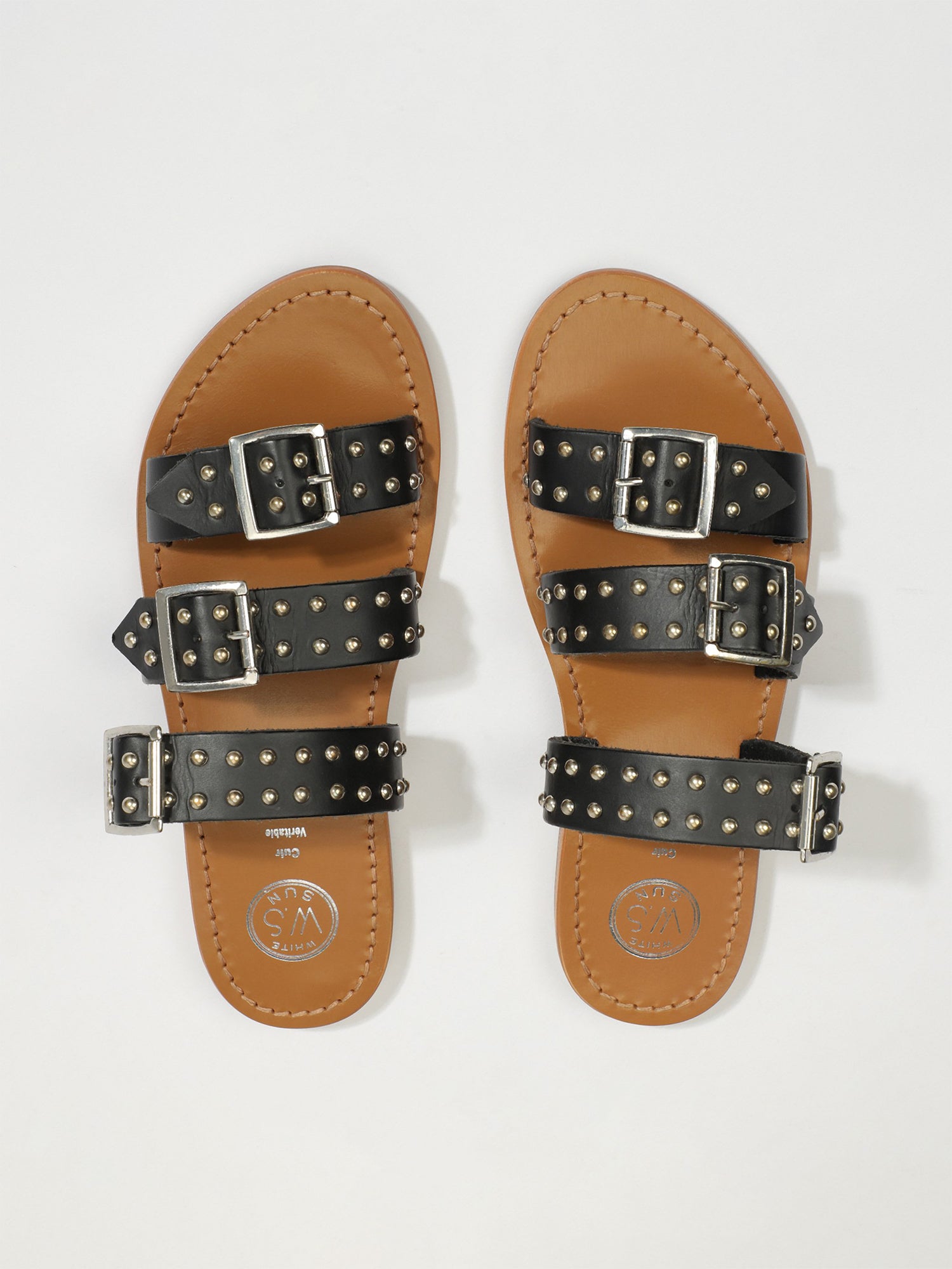 BALEAR mules en cuir noir