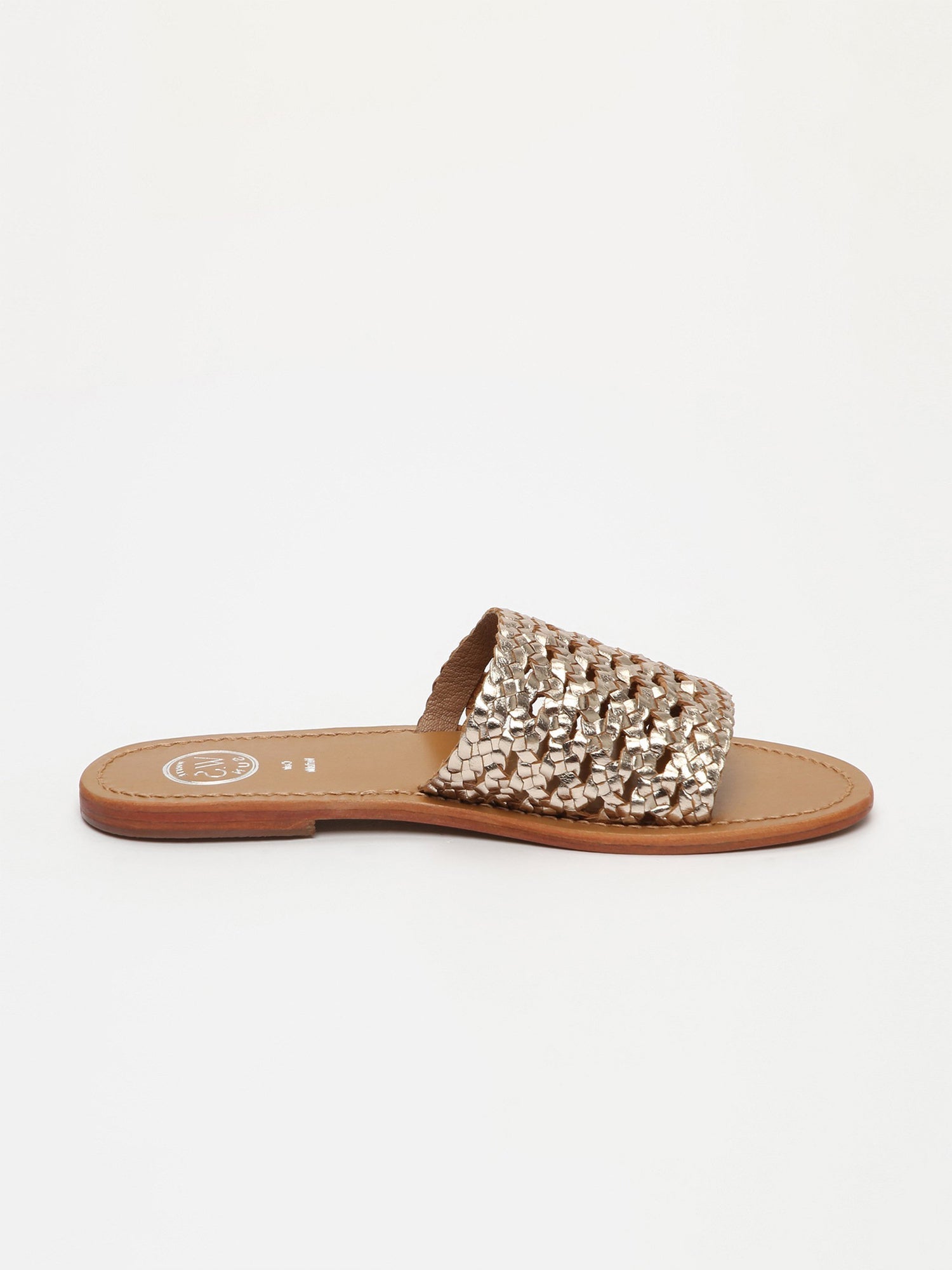 ALBORAYA mules tresse en cuir or
